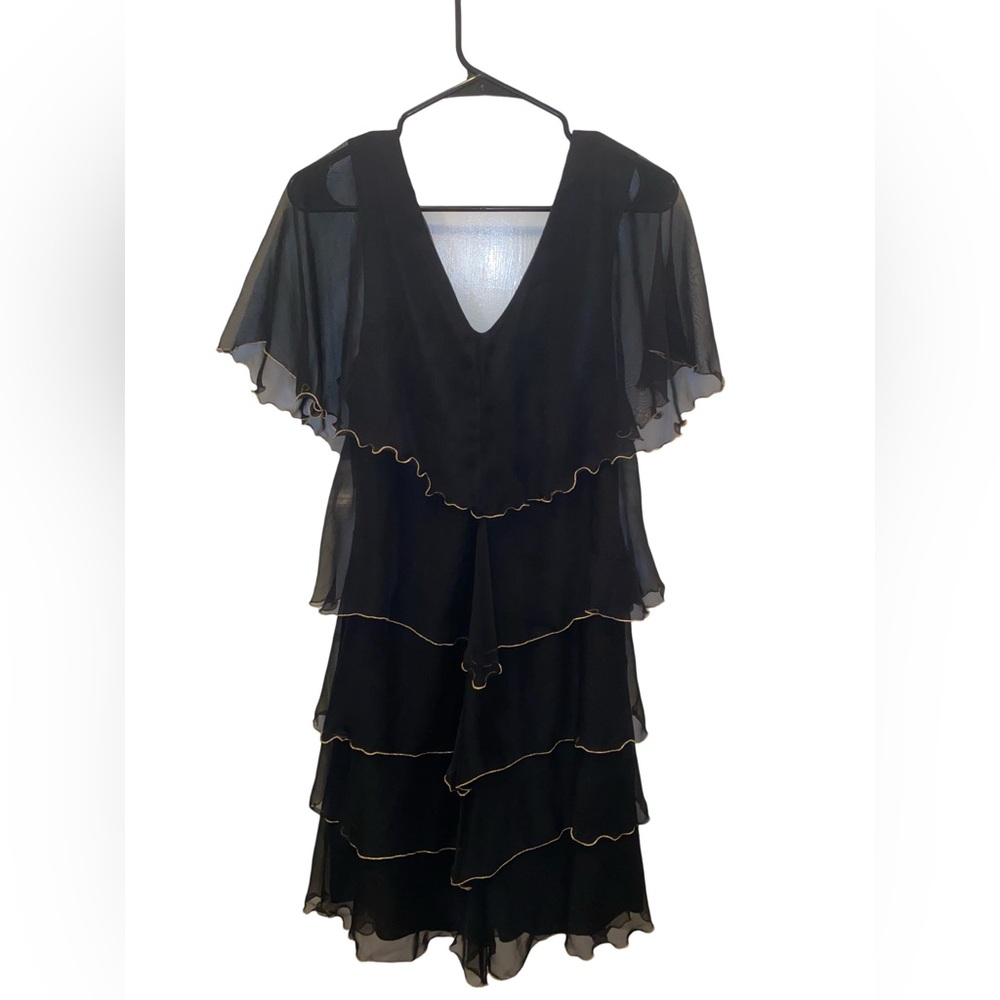 Black Ruffled Lillie Rubin Gown